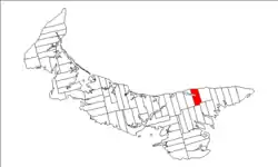 Map of Prince Edward Island highlighting Lot 41