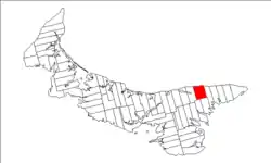 Map of Prince Edward Island highlighting Lot 42