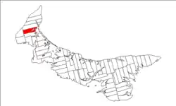 Map of Prince Edward Island highlighting Lot 5
