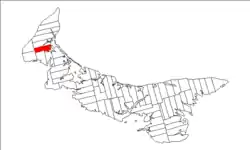 Map of Prince Edward Island highlighting Lot 6