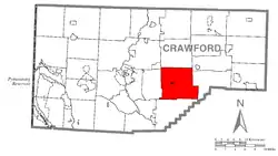 Location of Randolph Township in Crawford County