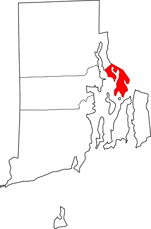 State map highlighting Bristol County