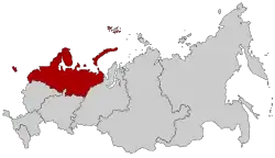 Location of the Northwestern Federal District