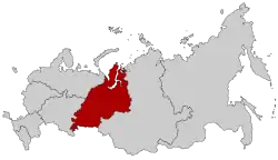 Location of the Ural Federal District within Russia