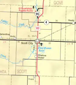 KDOT map of Scott County (legend)