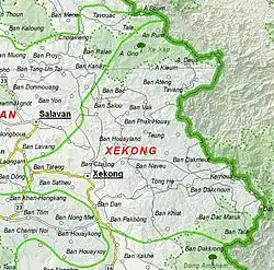 Map of Sekong province