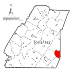 Map of Somerset County, Pennsylvania Highlighting Fairhope Township