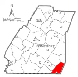 Map of Somerset County, Pennsylvania Highlighting Southampton Township