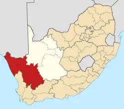 Location in South Africa