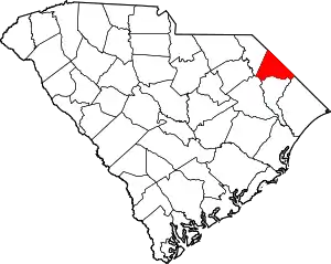 State map highlighting Dillon County