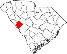 State map highlighting Edgefield County