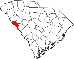 Map of South Carolina highlighting McCormick County