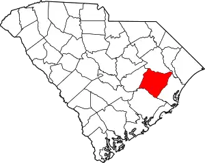 State map highlighting Williamsburg County
