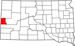 Map of South Dakota highlighting Lawrence County