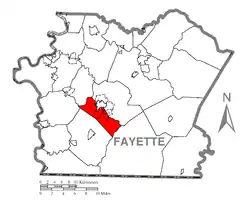 Location of South Union Township in Fayette County