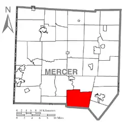 Location of Springfield Township in Mercer County