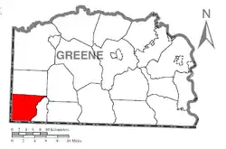 Location of Springhill Township in Greene County
