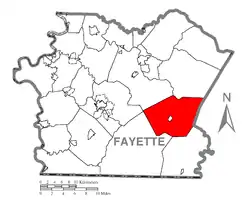 Location of Stewart Township in Fayette County