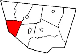 Map of Sullivan County, Pennsylvania highlighting Hillsgrove Township