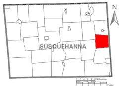 Location of Ararat Township in Susquehanna County