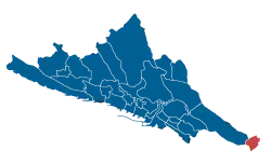 Location of Sveti Kuzam within the city of Rijeka