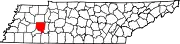 Map of Tennessee highlighting Henderson County