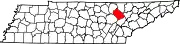 Map of Tennessee highlighting Morgan County