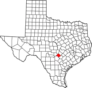 Map of Texas highlighting Comal County