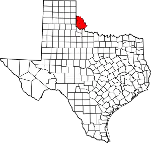 Map of Texas highlighting Greer County