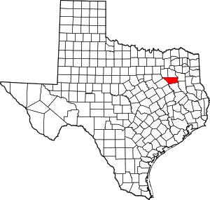 Map of Texas highlighting Henderson County