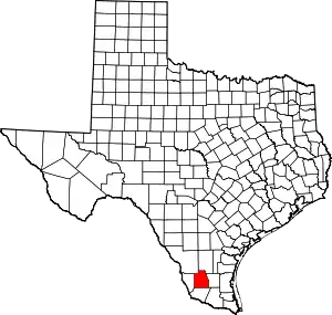 Map of Texas highlighting Jim Hogg County