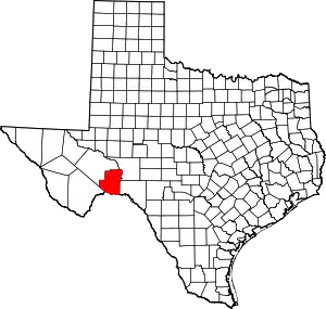 State map highlighting Terrell County