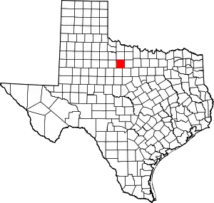 Map of Texas highlighting Throckmorton County