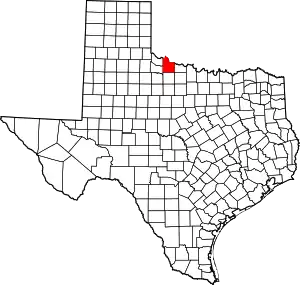 State map highlighting Wilbarger County