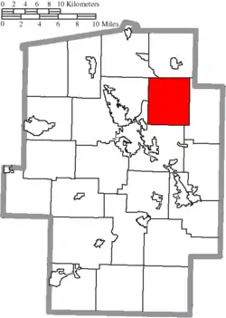 Location of Fairfield Township in Tuscarawas County