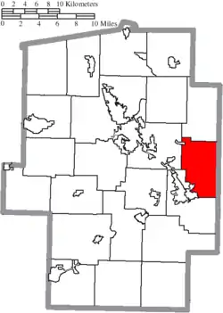 Location of Union Township in Tuscarawas County