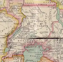 Map of Protectorate of Uganda in 1906