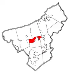 Location of Upper Nazareth Township in Northampton County, Pennsylvania