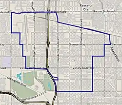 Boundaries of Van Nuys as drawn by the Los Angeles Times