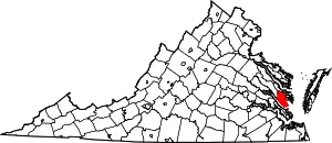 State map highlighting Gloucester County