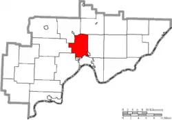 Location of Muskingum Township in Washington County