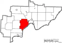 Location of Warren Township in Washington County