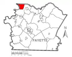 Location of Washington Township in Fayette County