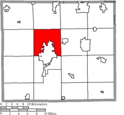 Location of Wayne Township in Wayne County