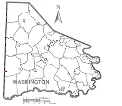 Location of West Alexander in Washington County