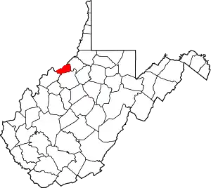 State map highlighting Pleasants County