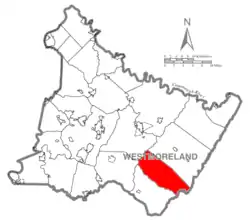 Map of Westmoreland County, Pennsylvania Highlighting Cook Township