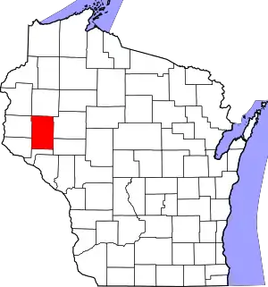 State map highlighting Dunn County