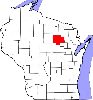State map highlighting Langlade County