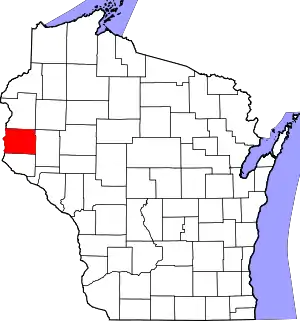 State map highlighting St. Croix County